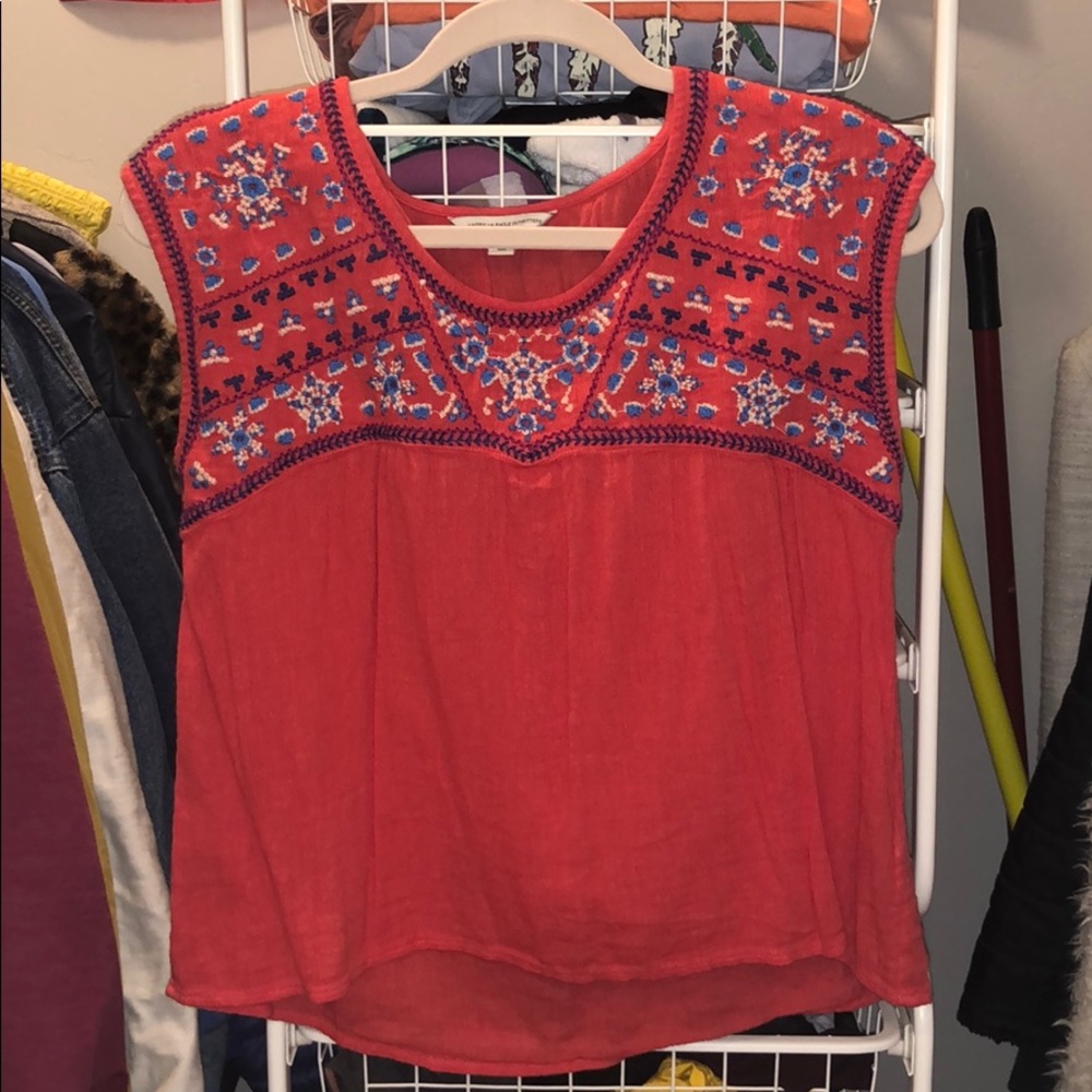 American Eagle Embroidered Top